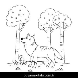 Kurt boyama sayfası – PDF indir, sevimli karakter