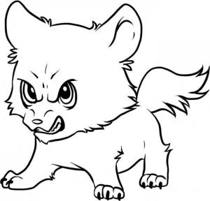 Kurt boyama sayfası, Wolf coloring page, Kızgın Bebek Kurt, 