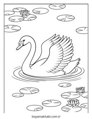 Kuş boyama sayfası – çizgi film temalı, basit çizim