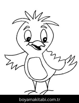 Kuş boyama sayfası – sevimli karakter, sanatsal çalışma