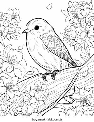 Kuş boyama sayfası – eğlenceli etkinlik, el becerilerini geliştirir