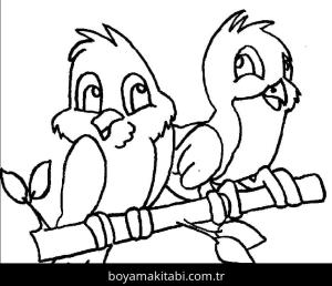 Kuş boyama sayfası – evde etkinlik, ücretsiz yazdır