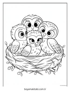 Kuş boyama sayfası – eğlenceli etkinlik, el becerilerini geliştirir