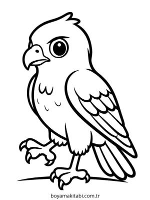 Kuş boyama sayfası – basit çizim, kolay boyama
