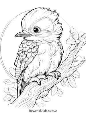 Kuş boyama sayfası – sanatsal çalışma, çocuklar için