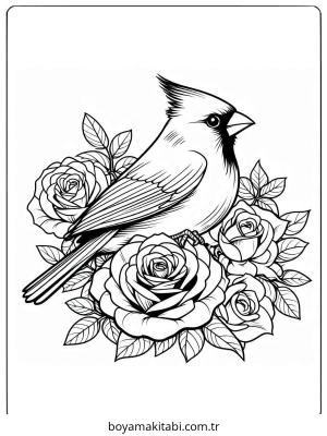 Kuş boyama sayfası – yaratıcılık, eğlenceli etkinlik