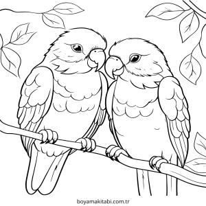 Kuş boyama sayfası – el becerilerini geliştirir, boyama çalışması