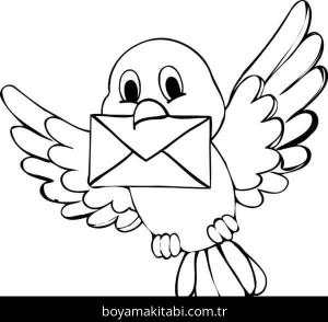 Kuş boyama sayfası – evde etkinlik, ücretsiz yazdır