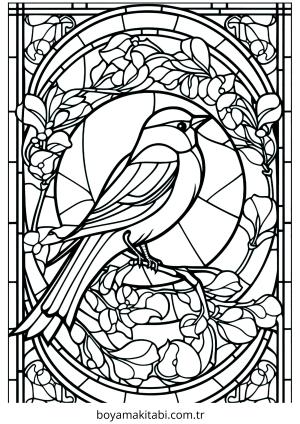 Kuş boyama sayfası – el becerilerini geliştirir, boyama çalışması