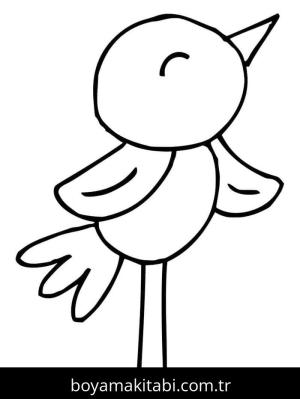Kuş boyama sayfası – boyama etkinliği, çocuk aktivitesi