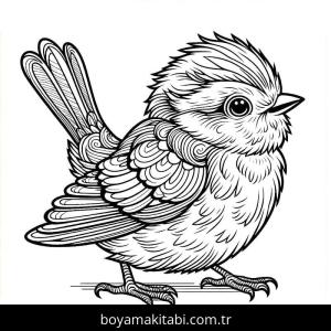 Kuş boyama sayfası – çocuklar için, çizgi film temalı