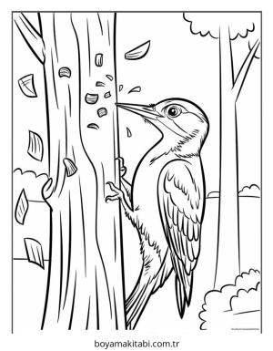 Kuş boyama sayfası – el becerilerini geliştirir, boyama çalışması