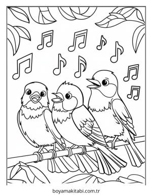 Kuş boyama sayfası – eğlenceli etkinlik, el becerilerini geliştirir