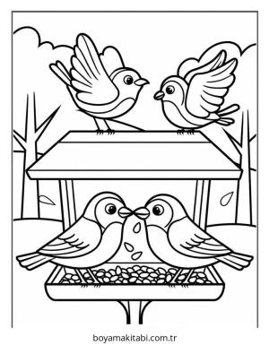 Kuş boyama sayfası – eğitici aktivite, yaratıcılık
