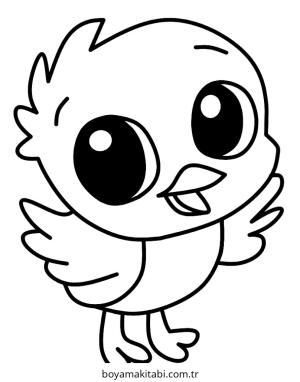 Kuş boyama sayfası – basit çizim, kolay boyama