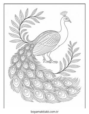 Kuş boyama sayfası – PDF indir, sevimli karakter