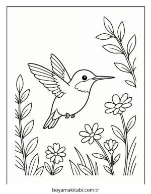 Kuş boyama sayfası – yaratıcılığı geliştirir, keyifli zaman