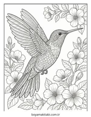 Kuş boyama sayfası – basit çizim, kolay boyama
