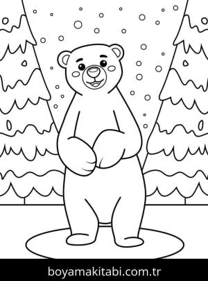 Kutup ayısı boyama sayfası – yaratıcılık, eğlenceli etkinlik