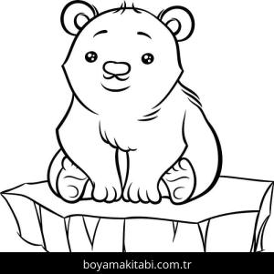 Kutup ayısı boyama sayfası – basit çizim, kolay boyama