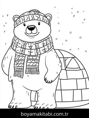 Kutup ayısı boyama sayfası – okul öncesi, evde etkinlik