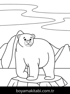 Kutup ayısı boyama sayfası – evde etkinlik, ücretsiz yazdır