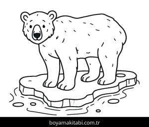Kutup ayısı boyama sayfası – boyama çalışması, yaratıcılığı geliştirir