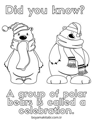 Kutup ayısı boyama sayfası – PDF indir, sevimli karakter