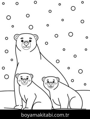 Kutup ayısı boyama sayfası – keyifli zaman, renkli çizimler