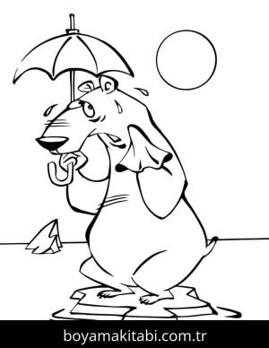 Kutup ayısı boyama sayfası – okul öncesi, evde etkinlik