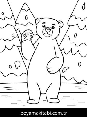 Kutup ayısı boyama sayfası – yaratıcılığı geliştirir, keyifli zaman