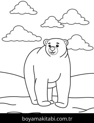 Kutup ayısı boyama sayfası – evde etkinlik, ücretsiz yazdır