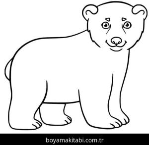 Kutup ayısı boyama sayfası – el becerilerini geliştirir, boyama çalışması