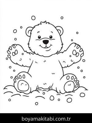 Kutup ayısı boyama sayfası – PDF indir, sevimli karakter