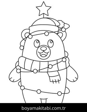 Kutup ayısı boyama sayfası – çocuk aktivitesi, PDF indir