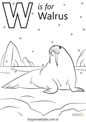 Kutup Hayvanları boyama sayfası – çocuklar için, çizgi film temalı