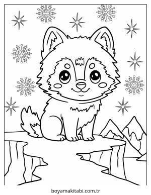 Kutup Hayvanları boyama sayfası – çocuklar için, çizgi film temalı