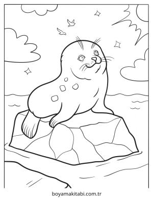 Kutup Hayvanları boyama sayfası – PDF indir, sevimli karakter