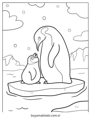 Kutup Hayvanları boyama sayfası – keyifli zaman, renkli çizimler