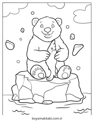 Kutup Hayvanları boyama sayfası – sanatsal çalışma, çocuklar için