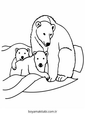 Kutup Hayvanları boyama sayfası – çizgi film temalı, basit çizim