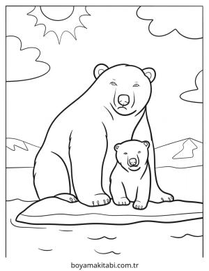 Kutup Hayvanları boyama sayfası – yaratıcılık, eğlenceli etkinlik