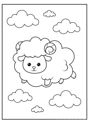 Kuzu boyama sayfası,  coloring page, Kuzu Uçan, 