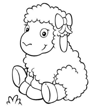 Kuzu boyama sayfası,  coloring page, Kuzu Oturan, 