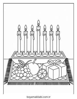Kwanzaa boyama sayfası – çocuk aktivitesi, PDF indir