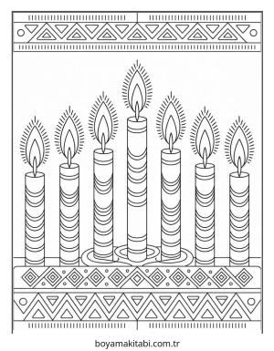Kwanzaa boyama sayfası – keyifli zaman, renkli çizimler