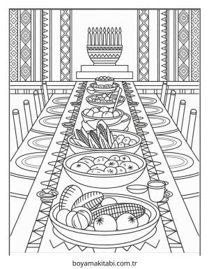 Kwanzaa boyama sayfası – eğitici aktivite, yaratıcılık