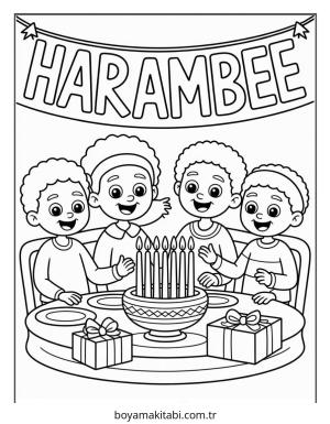 Kwanzaa boyama sayfası – evde etkinlik, ücretsiz yazdır