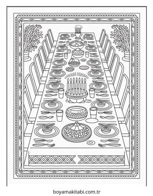 Kwanzaa boyama sayfası – sanatsal çalışma, çocuklar için