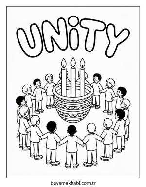 Kwanzaa boyama sayfası – eğitici aktivite, yaratıcılık